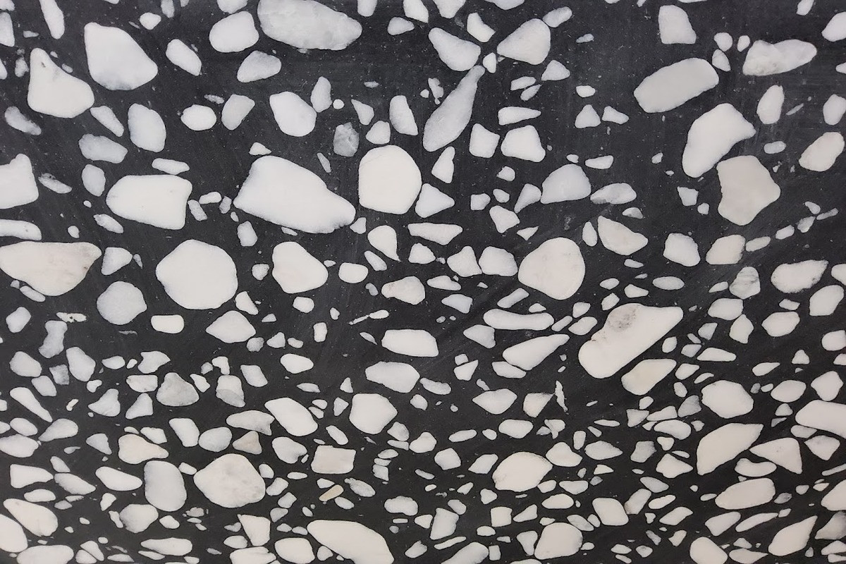 Искусственный мрамор, Серый в крупную белую крапинку, размер 2730*1830*18мм  - Glory Stone